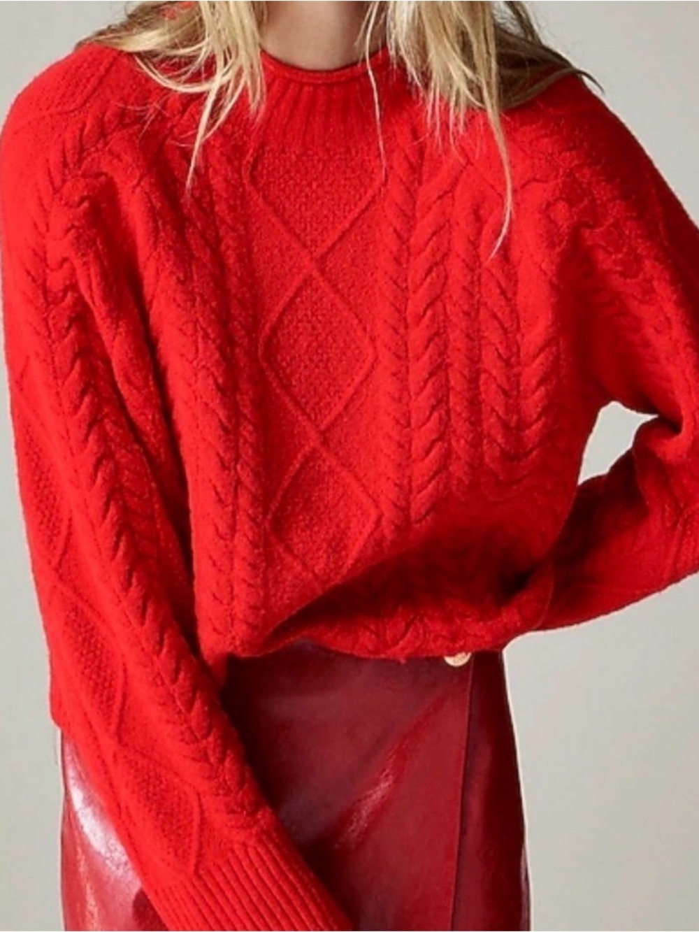J. Crew Cable-Knit Rollneck Sweater in Supersoft Yarn 3X NWT